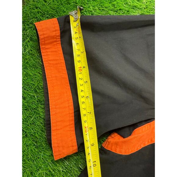 Harley Davidson Button Up Shirt Mens 4XL Black Orange Short Sleeve Genuine Logo - Picture 6 of 8